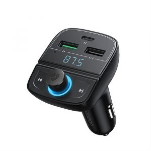 Ugreen Transmițător FM Bluetooth 5.0 încărcător auto MP3 3x USB TF micro SD 4,8 A negru (CD229)