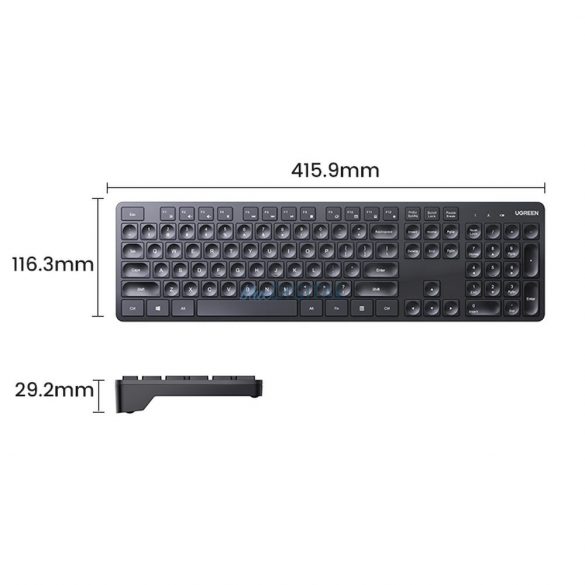 Tastatura wireless Ugreen KU004 2.4GHz - neagra