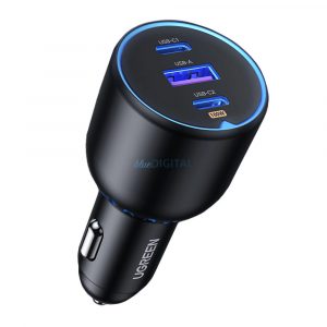 Încărcător auto Ugreen CD293 2x USB-C PD și 1x USB-A 130W - negru