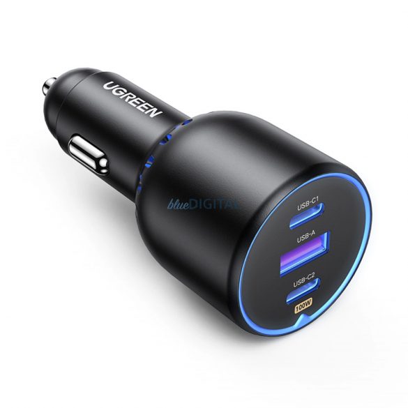 Încărcător auto Ugreen CD293 2x USB-C PD și 1x USB-A 130W - negru