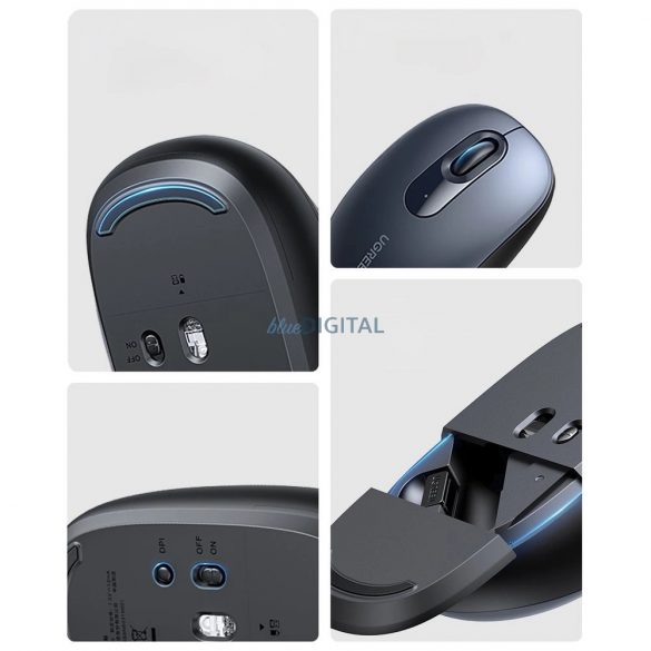 Mouse wireless USB Ugreen MU105 2.4GHz - bleumarin