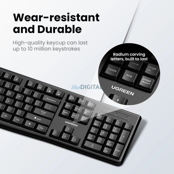 Set tastatură și mouse cu fir Ugreen MK003 - negru