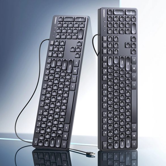 Tastatură Ugreen KU004 90875 cu fir de 1,5 m pentru Windows / MacOS - neagră