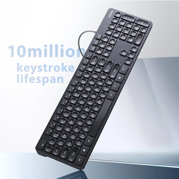 Tastatură Ugreen KU004 90875 cu fir de 1,5 m pentru Windows / MacOS - neagră