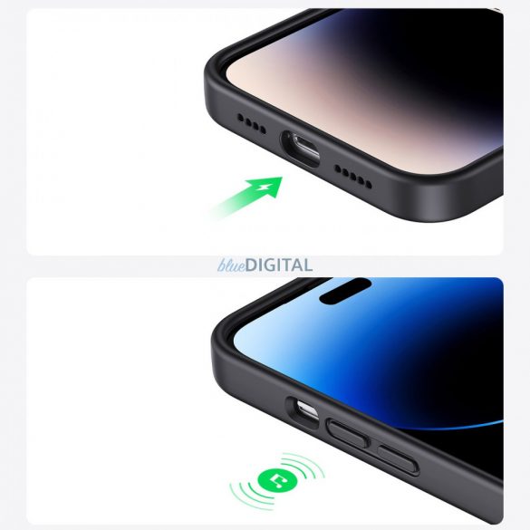 Ugreen LP627 Husă de protecție din silicon mătăsos Husă flexibilă din cauciuc din silicon pentru iPhone 14 Pro, neagră (90921)