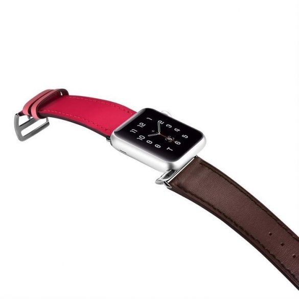 iCarer curea brățară pentru Apple Watch 49mm / 45mm / 44mm / 42mm maro-roz (RIW120-PC)