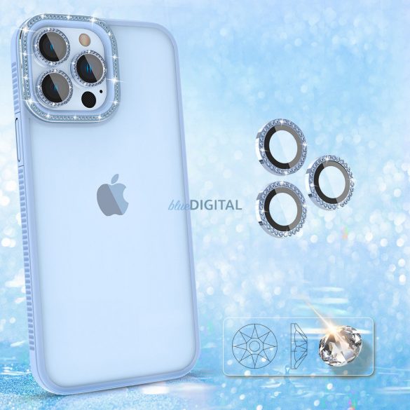 Kingxbar Sparkle Series husă iPhone 13 Pro Max cu cristale spate Husă albastru