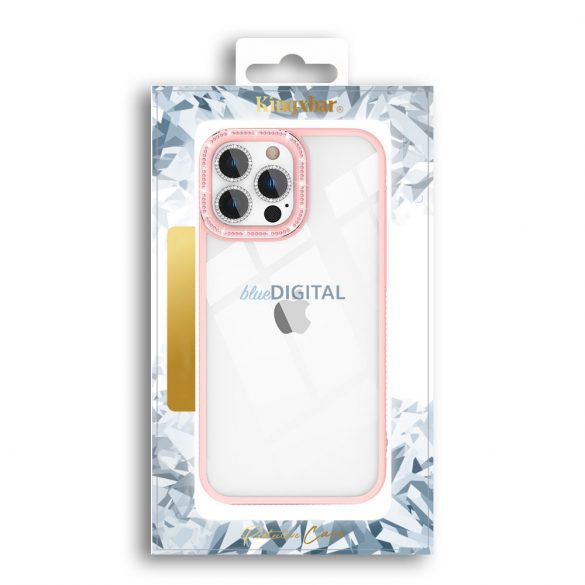 Husa Kingxbar Sparkle Series iPhone 13 Pro cu capac din spate cu cristale roz