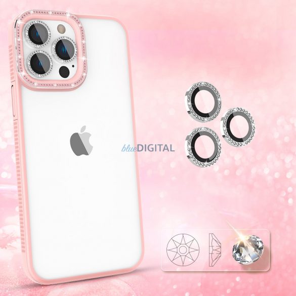 Kingxbar Sparkle Series husă iPhone 13 Pro cu cristale spate Husă roz