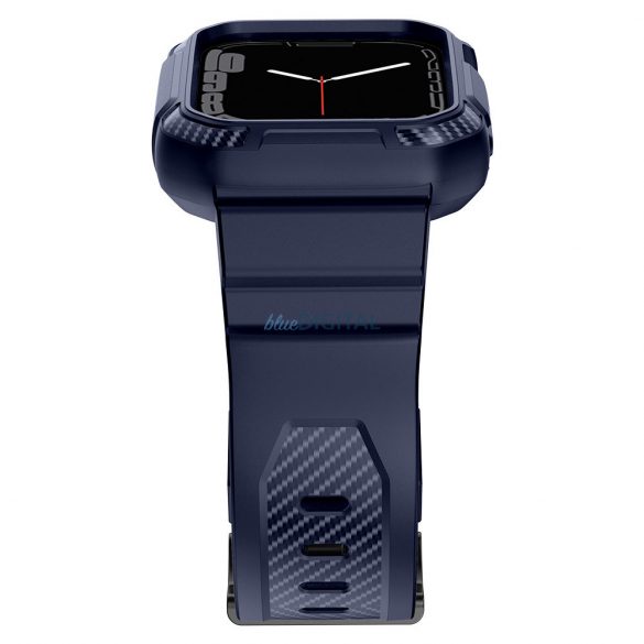 Husă blindată Kingxbar CYF106 2in1 pentru Apple Watch SE, 9, 8, 7, 6, 5, 4, 3, 2, 1 (41, 40, 38 mm) cu curea albastră