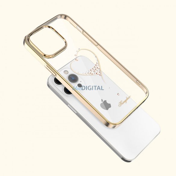 Husa Kingxbar Wish Series pentru iPhone 14 Plus decorata cu cristale aurii