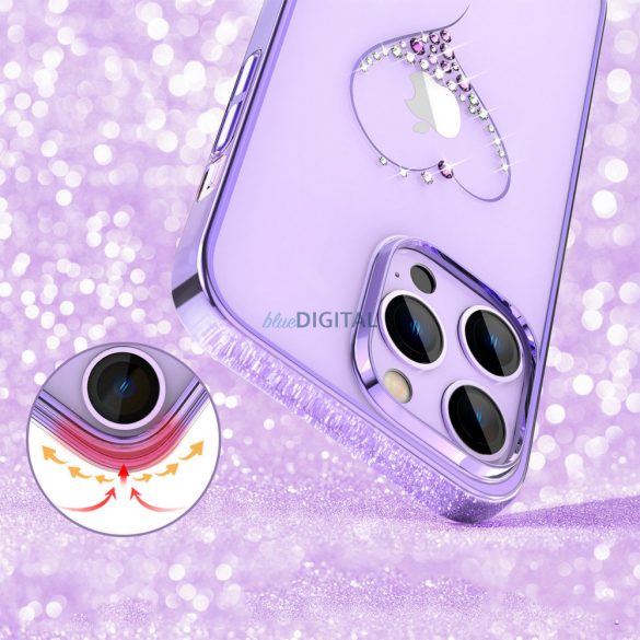 Husă Kingxbar Wish Series pentru iPhone 14 Plus decorată cu cristale violet