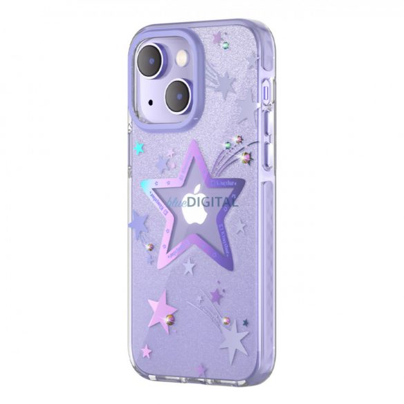 Kingxbar Heart Star Series husă pentru iPhone 14 Plus Husă spate Husă violet stea