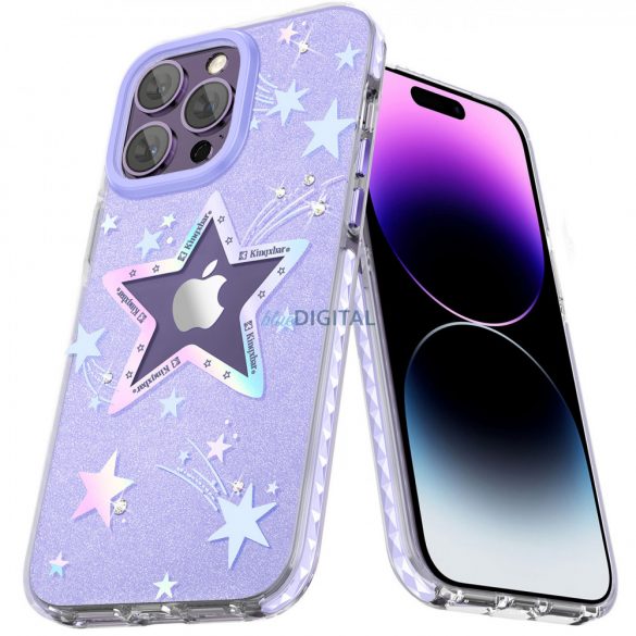 Kingxbar Heart Star Series husă pentru iPhone 14 Plus Husă spate Husă violet stea