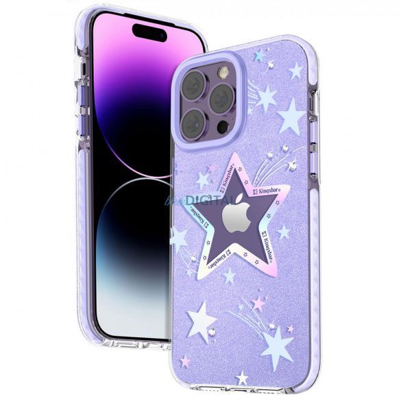 Kingxbar Heart Star Series husă pentru iPhone 14 Plus Husă spate Husă violet stea