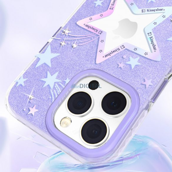 Kingxbar Heart Star Series husă pentru iPhone 14 Plus Husă spate Husă violet stea