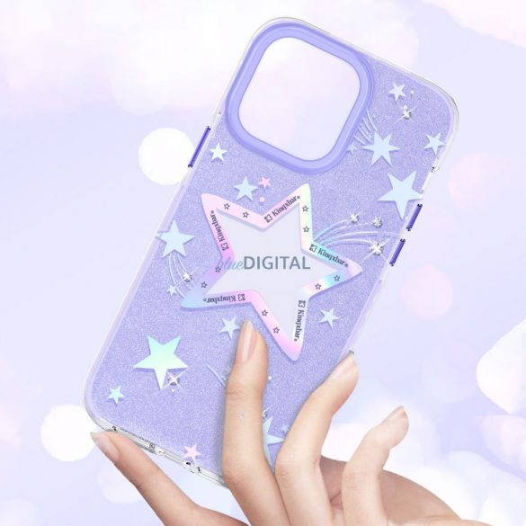 Kingxbar Heart Star Series husă pentru iPhone 14 Plus Husă spate Husă violet stea