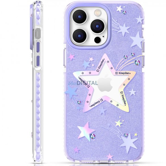 Kingxbar Heart Star Series husă pentru iPhone 14 Plus Husă spate Husă violet stea