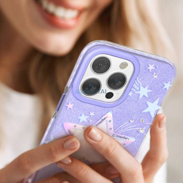 Kingxbar Heart Star Series husă pentru iPhone 14 Plus Husă spate Husă violet stea