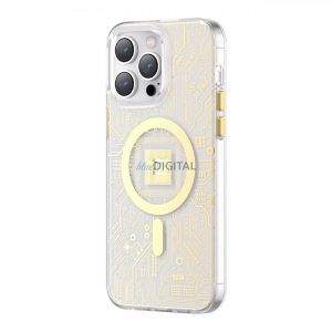 Husă magnetică Kingxbar PQY Geek Series pentru iPhone 14 MagSafe gold