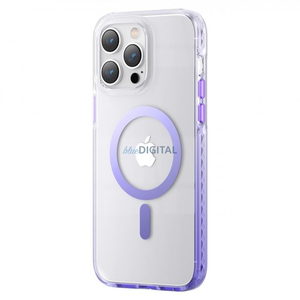 Husă magnetică Kingxbar PQY Ice Crystal Series pentru iPhone 14 Plus MagSafe violet