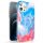 Husă color Kingxbar Watercolor Series pentru iPhone 12 Pro Max Albastru-roz