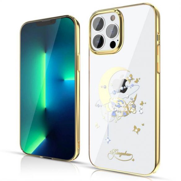 Husă de lux Kingxbar Moon Series cu cristale Swarovski pentru iPhone 13 Pro auriu (floare)