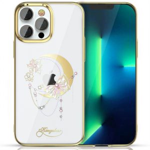 Husă de lux Kingxbar Moon Series cu cristale Swarovski pentru iPhone 13 Pro auriu (Butterfly)