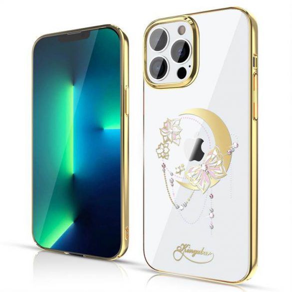 Husă de lux Kingxbar Moon Series cu cristale Swarovski pentru iPhone 13 Pro auriu (Butterfly)