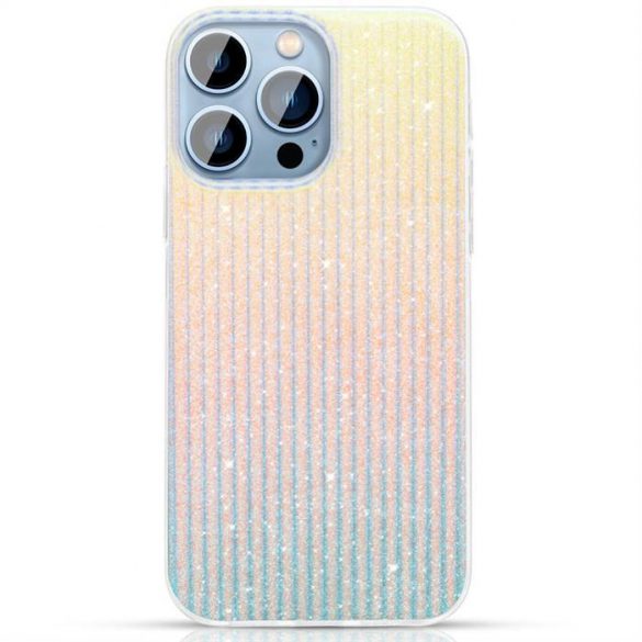 Husă luxoasă și elegantă Kingxbar Travel Series pentru iPhone 13 Pro albastru-portocaliu (nori)