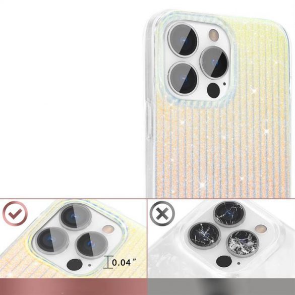 Husă luxoasă și elegantă Kingxbar Travel Series pentru iPhone 13 Pro albastru-portocaliu (nori)