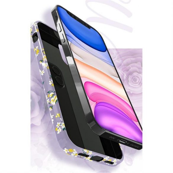 Husă Kingxbar Blossom decorată cu cristale Swarovski originale pentru iPhone 12 Pro Max multicolor (Gardenia)