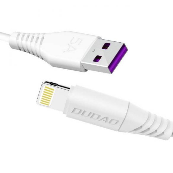 Cablu de date de încărcare Dudao USB / Lightning FASST 5A 1m alb (L2L 1m alb)