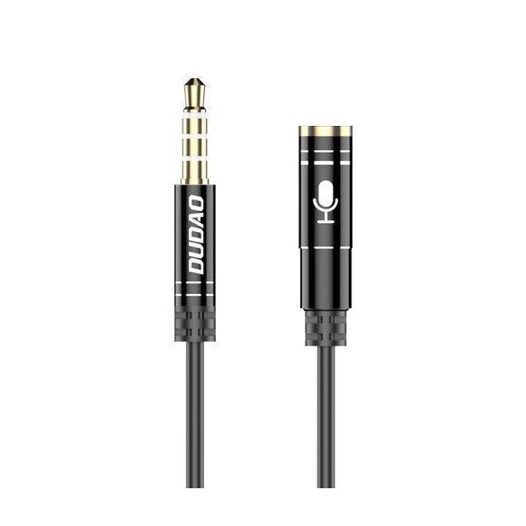 Dudao 4-pole 3,5 mm mini jack AUX 1m cablu argintiu