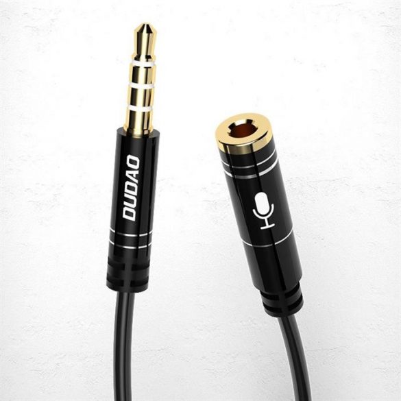 Dudao 4-pole 3,5 mm mini jack AUX 1m cablu argintiu