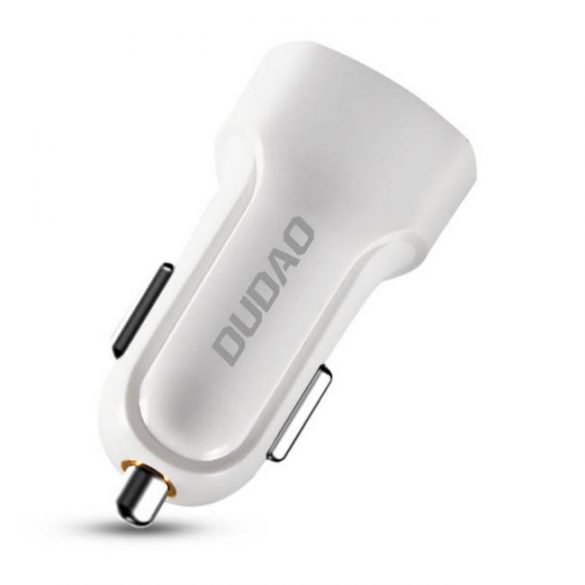 Dudao kit auto 2x încărcător USB 2.4a + cablu 3in1 Lightning / Type-C USB-C / micro USB alb (R7 alb)