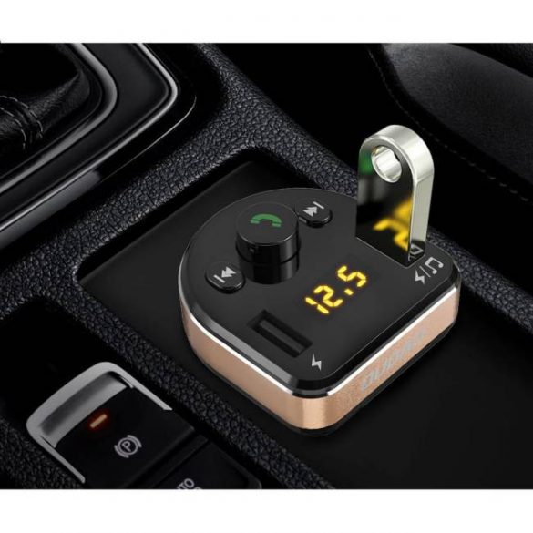 Dudao Bluetooth FM Transmițător MP3 Încărcător auto 2 USB 3.4A negru (R2Pro negru)