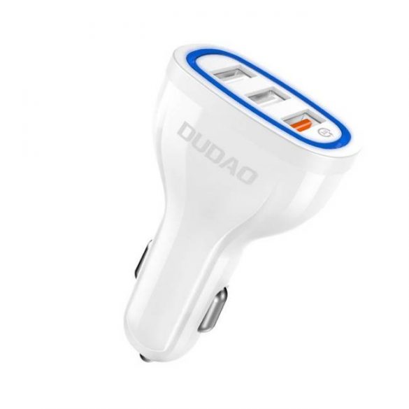 Dudao încărcător auto universal 3x USB Quick Charge 3.0 QC3.0 2.4a 18W alb (R7S alb)