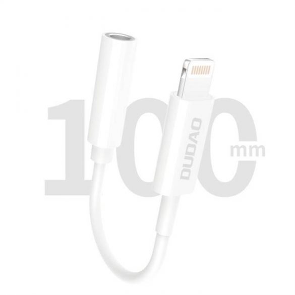 Dudao adaptor pentru mufa telefonului Lightning la mufa pentru căști 3,5 mm (placă de bază) alb (L16I alb)