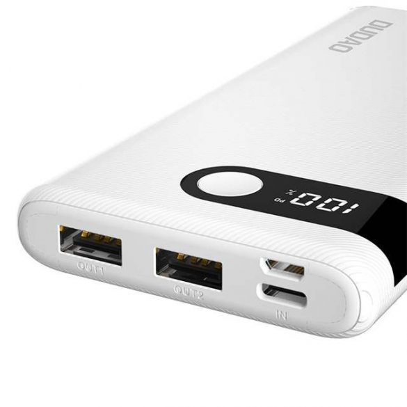 Baterie externă Dudao Power Bank 10000 mAh 2x USB / USB Type-c / micro USB 2 A Display LED negru (K9Pro-02)