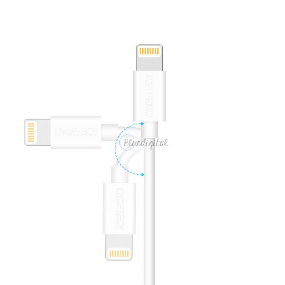 Cablu USB-A certificat Choetech - Lightning MFI 1,8m alb (IP0027)