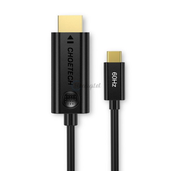 Cablu adaptor unidirecțional Choetech Adaptor USB tip C (mascul) la HDMI 2.0 (masculin) 4K 60Hz 1.8m negru (CH0019)