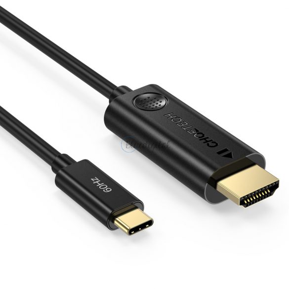 Cablu adaptor unidirecțional Choetech Adaptor USB tip C (mascul) la HDMI 2.0 (masculin) 4K 60Hz 1.8m negru (CH0019)