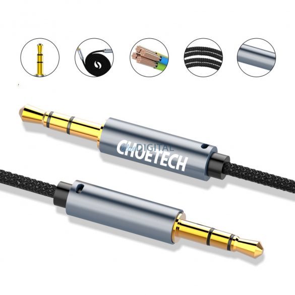 Choetech AUX002 3.5mm jack (apa) - 3.5mm jack (apa) cablu 1.2m - negru