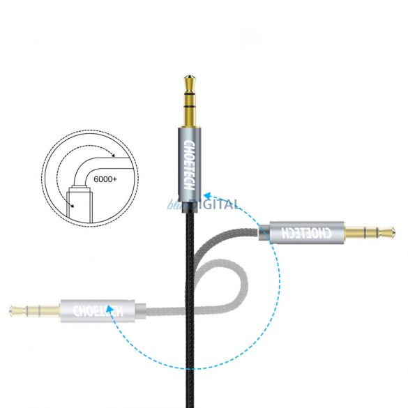 Choetech AUX002 3.5mm jack (apa) - 3.5mm jack (apa) cablu 1.2m - negru