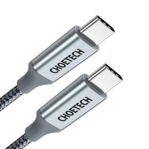 Choetech USB Tip C - Cablu USB Tip C 5A 100 W Power Delivery 480 Mbps 1,8 m gri (XCC-1002-GY)