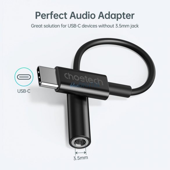 Adaptor audio Choetech AUX003 USB-C / DC 3,5 mm - negru