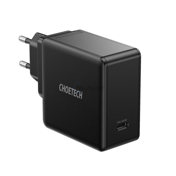 Încărcător de perete rapid USB tip C Choetech PD 60W 3A negru (Q4004-EU)