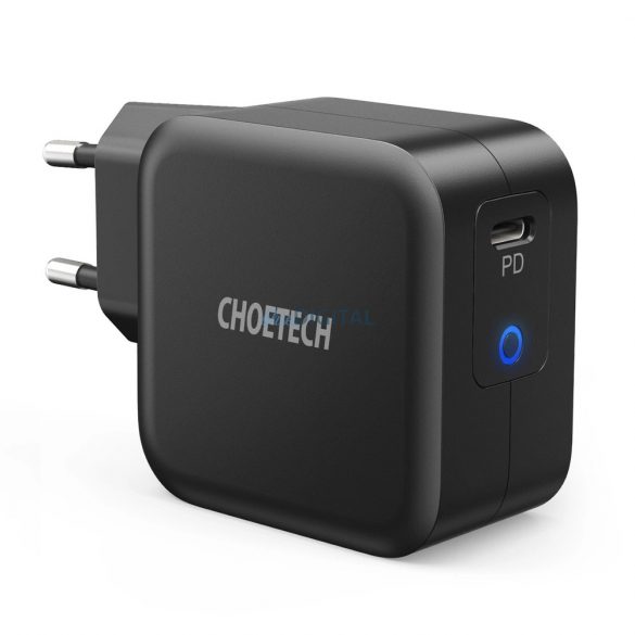 Choetech Q6006 încărcător de rețea cu 1x-USB-C conexiune GaN 61W PD - negru