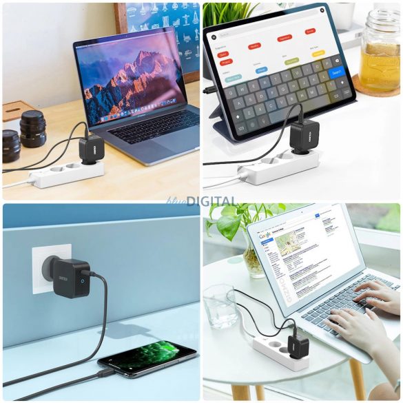 Choetech Q6006 încărcător de rețea cu 1x-USB-C conexiune GaN 61W PD - negru